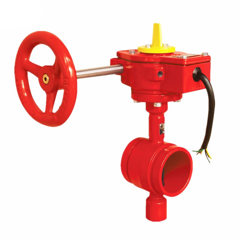 Fire Fighting System EPDM Coated Disc Industrial Signal Manual Grooved Butterfly Valve