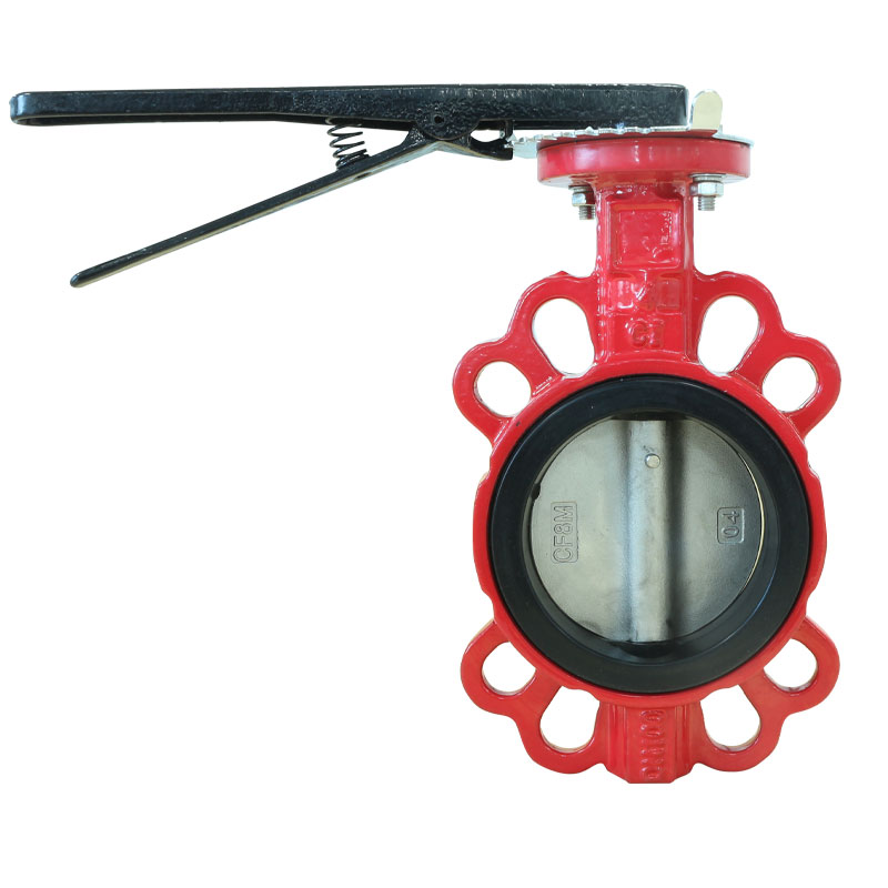 4 inch red wafer Cast Iron butterfly valve