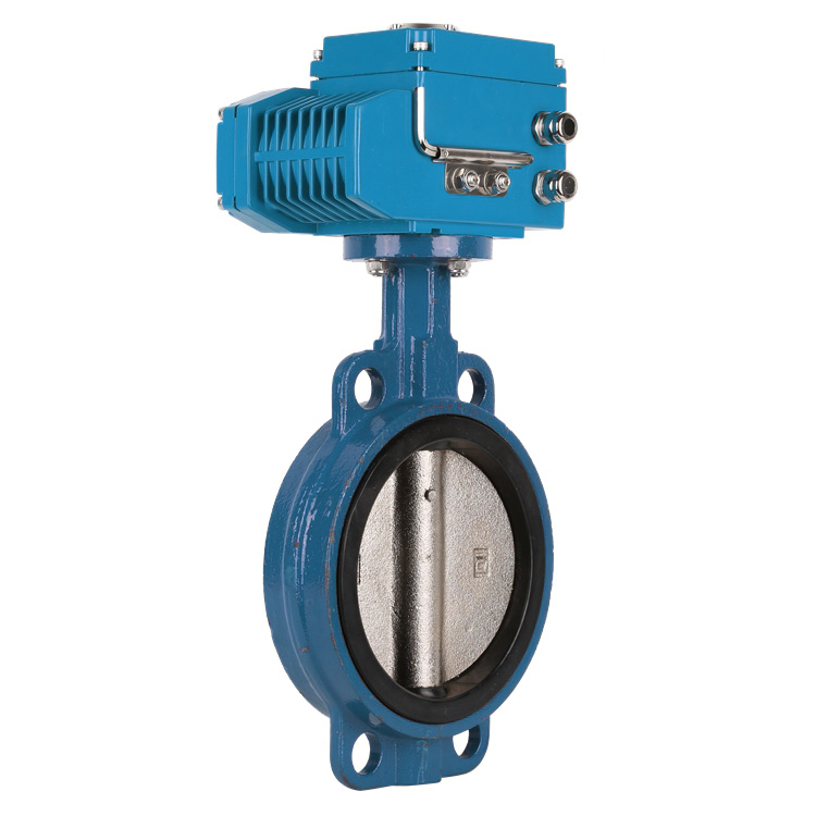  wafer butterfly valve with electric actuator