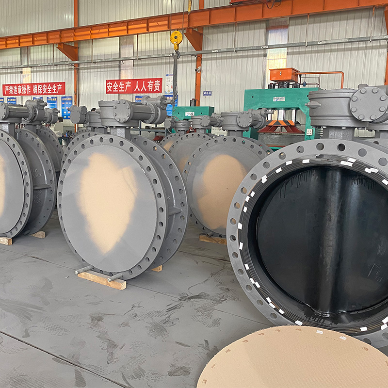 DN900 EPDM disc valve body rubberized centerline flange ductile iron butterfly valve for seawater